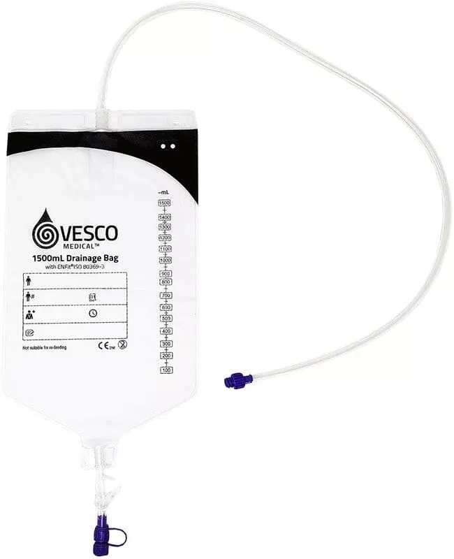 1500mL ENFit Compatible Drainage Bag, with 30" Tubing