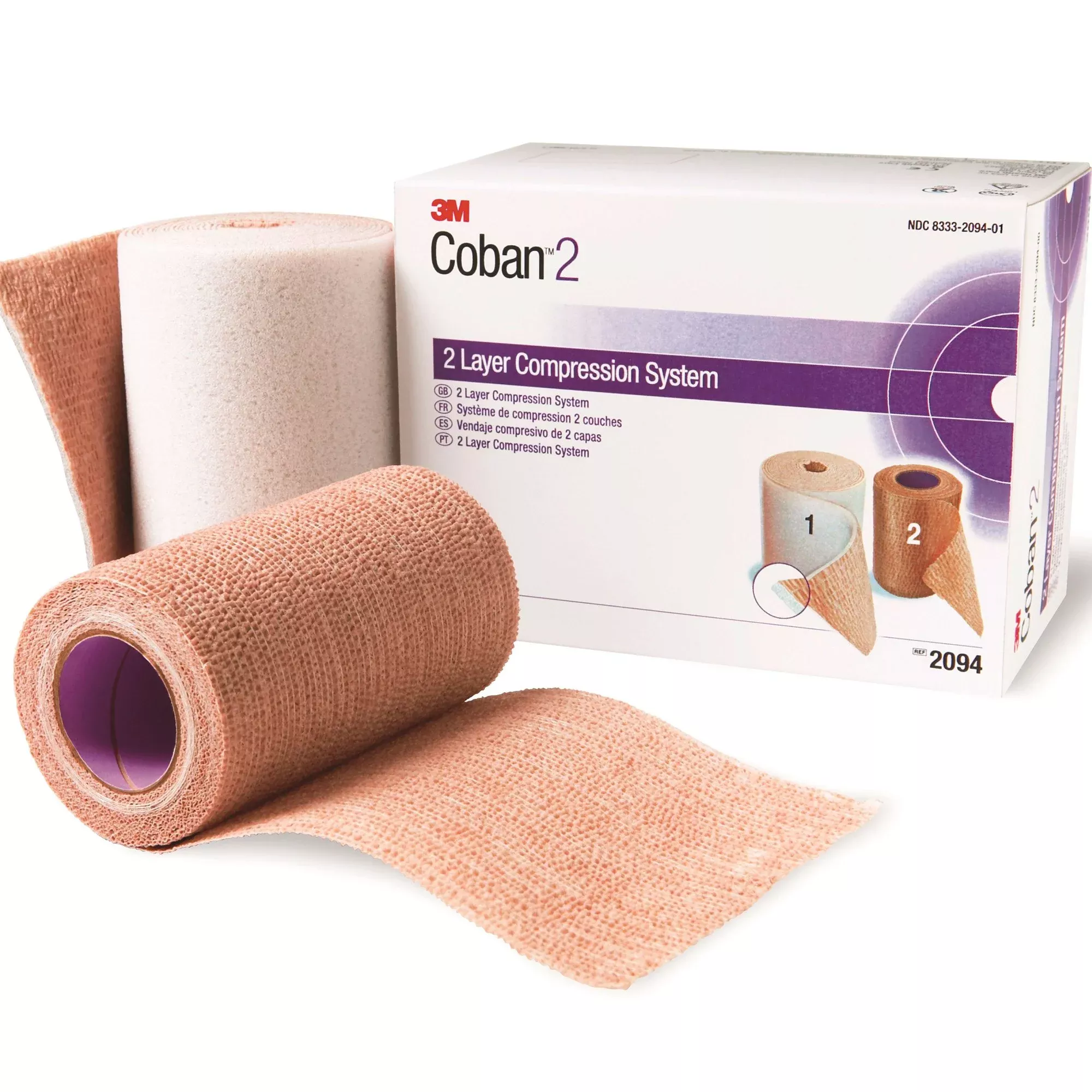 3M™ Coban™ 2 Closure Two-Layer Compression Bandage System, 10 cm x 47 meters