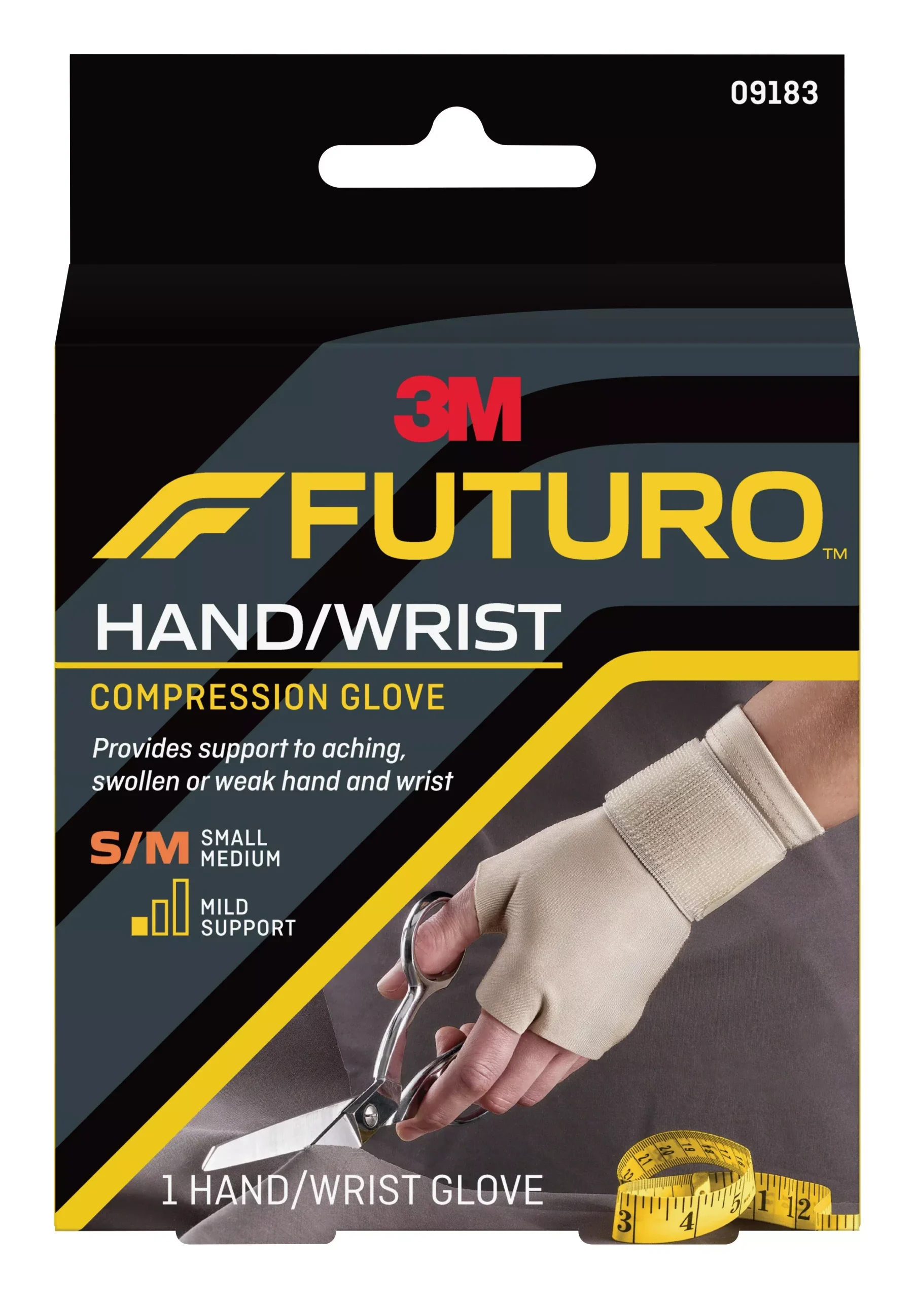3M Company 09183ENR 3M Futuro Support Glove, Fingerless, Ambidextrous