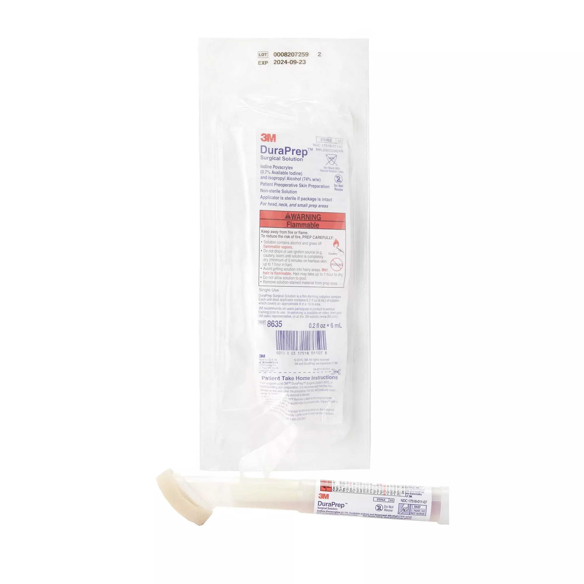 3M DuraPrep Prep Solution, Applicator, 6 mL