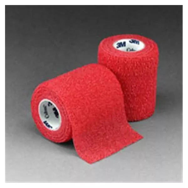 3M Medical Products Bandage Coban Wrap Elastic 3"x5yd Latex Non-Sterile Red 24/Ca