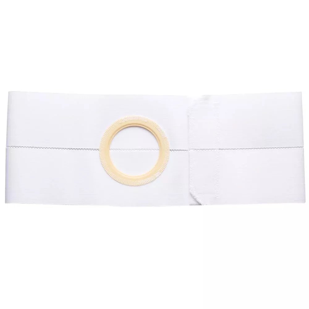 6" White, Regular Elastic, Nu-Form Belt, Prolapse Flap, Large, 3-1/2" Center Opening