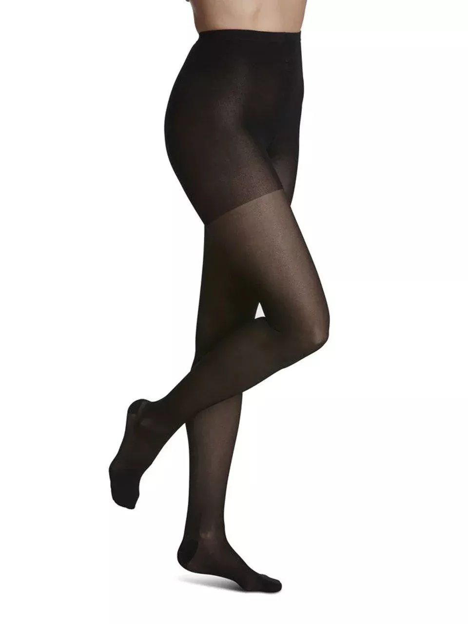 781P Style Sheer Pantyhose, 15-20mmHg, Women's, Large, Short, Black