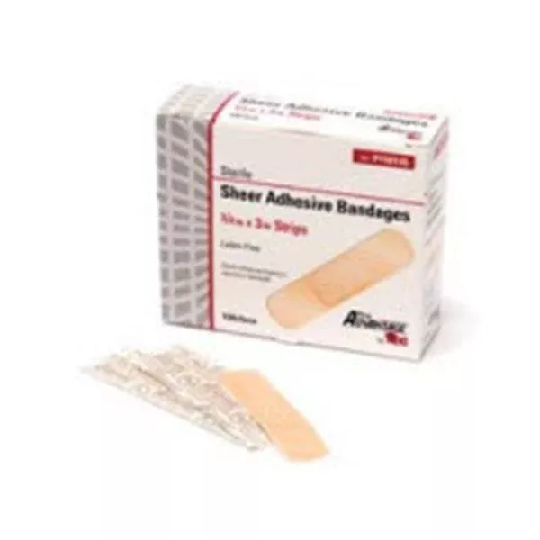 Abco Dealers Bandage Strips Sheer Pro-Advantage 3/4x3" Flexible Tan LF 100/Bx, 12 BX/CA (P150145)