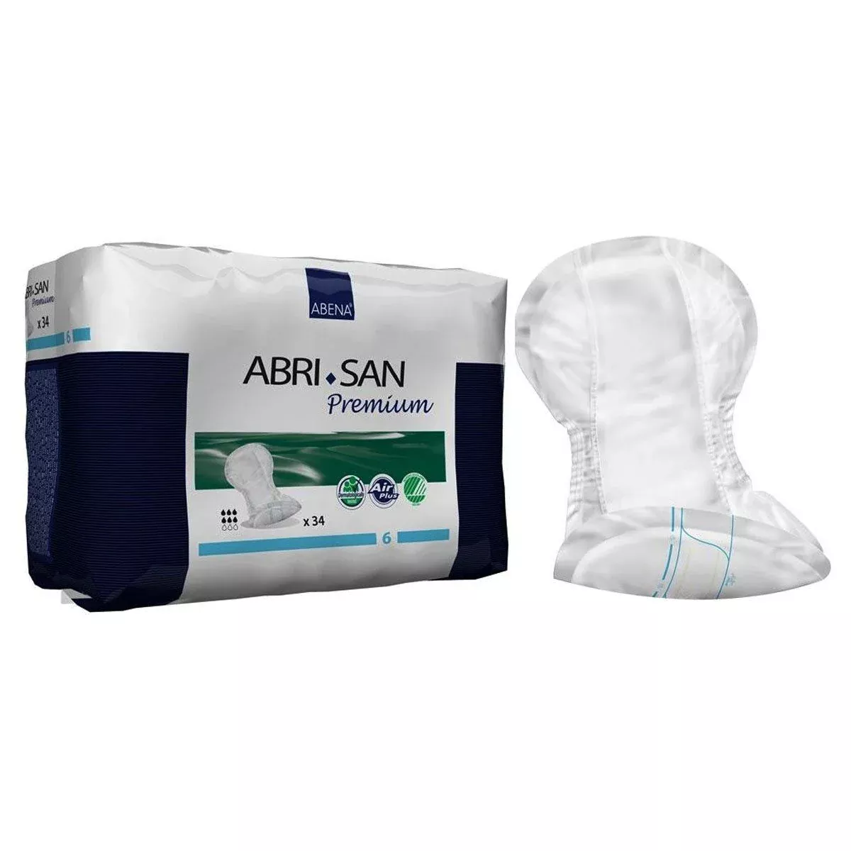 Abena Abri-San™ Incontinence Pad, Level 6, Premium Shaped, Unisex, 1600mL Absorbency, 30cm x 63cm