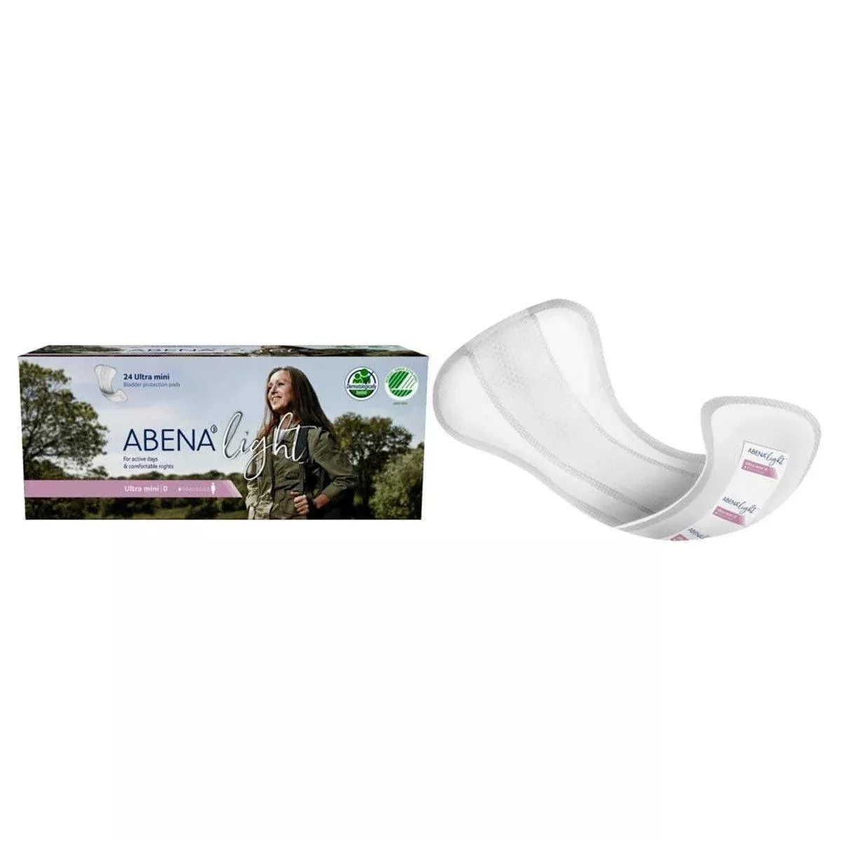 Abena Light Protective Incontinence Pad, Ultra Mini 0, Unisex, 100mL Absorbency, 8cm x 21cm