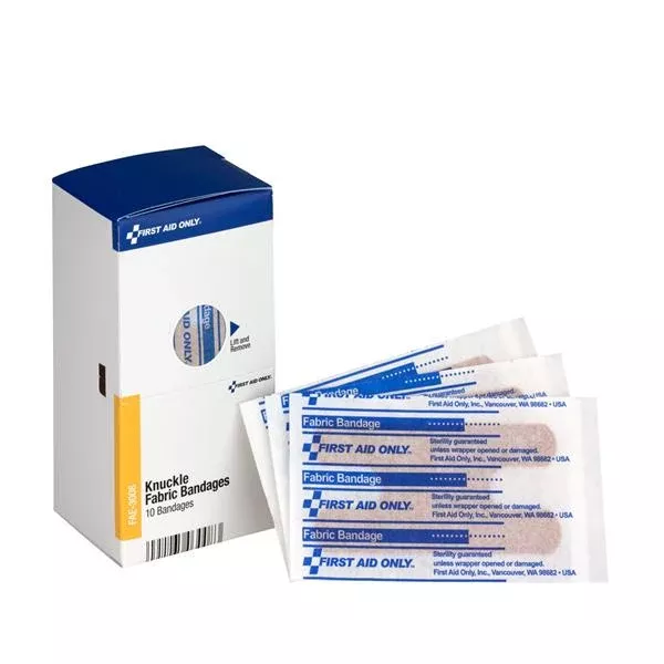 Acme United oration Bandage Fbrc First Aid Only Knckl 2.18x4x1.75" Flxbl Tn LF 10/Pk