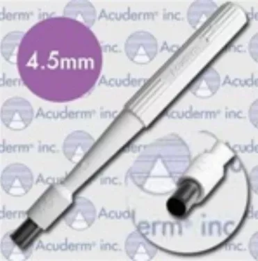 Acuderm Bpsy Pnch Drml Acu-Punch 4.5 Rbd Hlw Hndl SS Bld Disp Strl 25/Bx