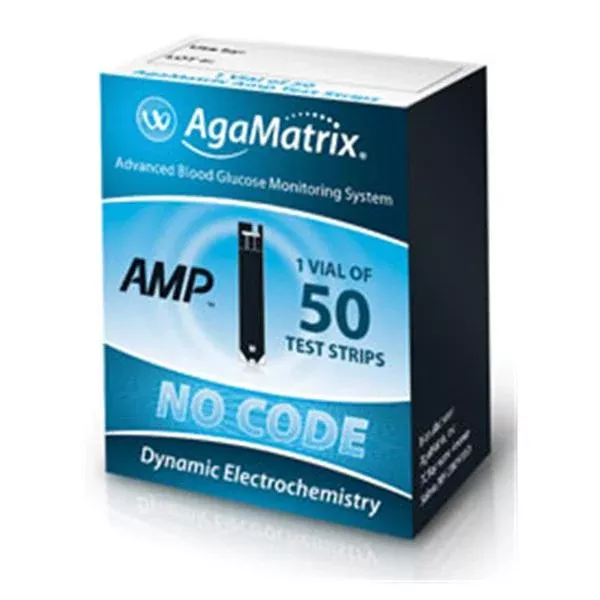 AgamatrixAgaMatrix Blood Glucose Test Strip CLIA Waived 50 Count 50/Vl