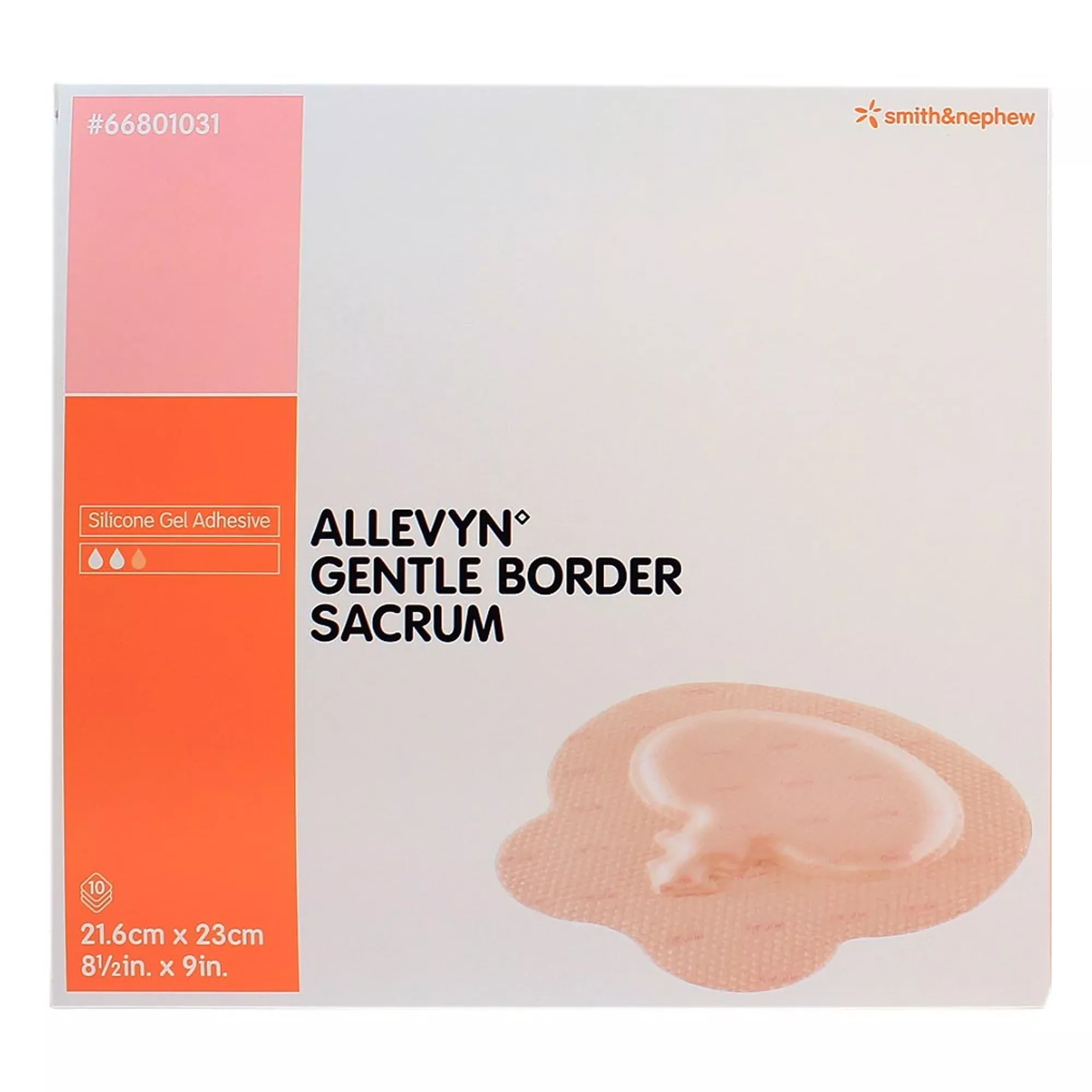 Allevyn Gentle Foam Border Sacrum, 8.5" x 9"