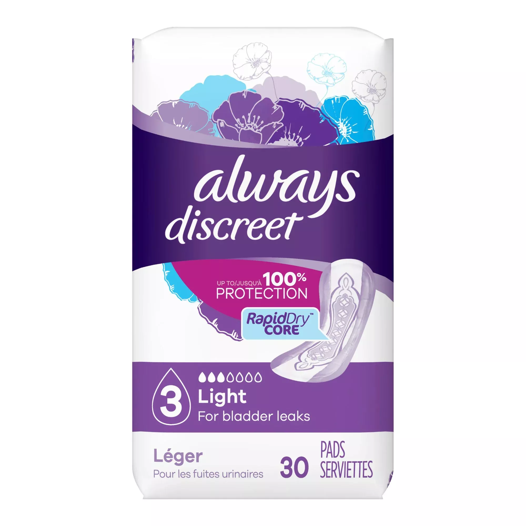 Always Discreet Bladder Control Pad, Size 3