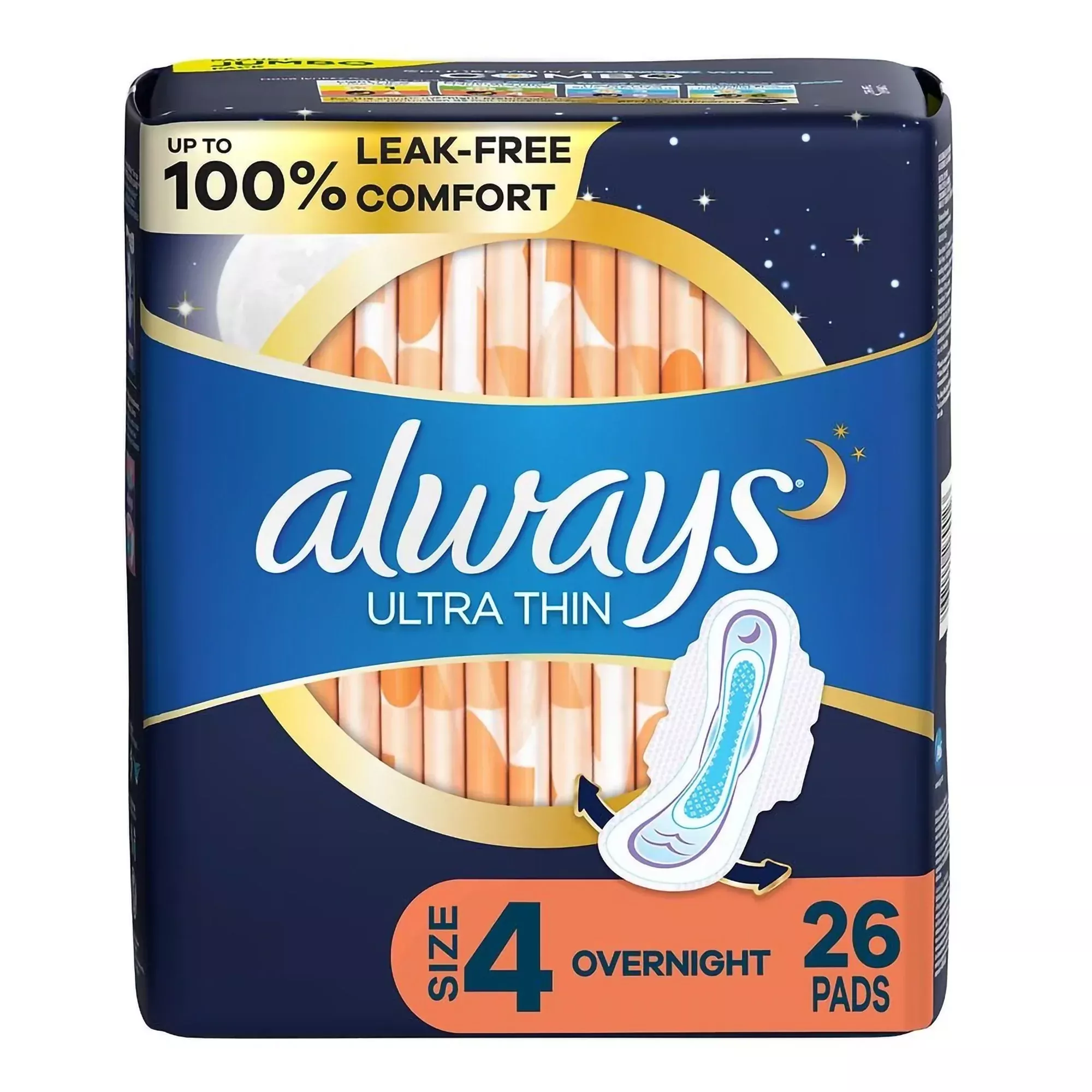 Always Ultra Thin Pads Size 4 Overnight with Flexi-Wings