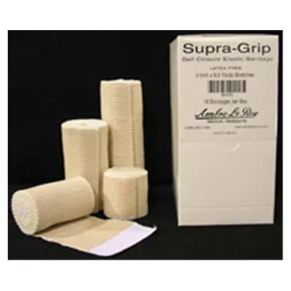Ambra Leroy Medical Bandage Supra-Grip 4"x5.5yd Stretch Elstc Vlcr Strp Tan LF 10/Bx