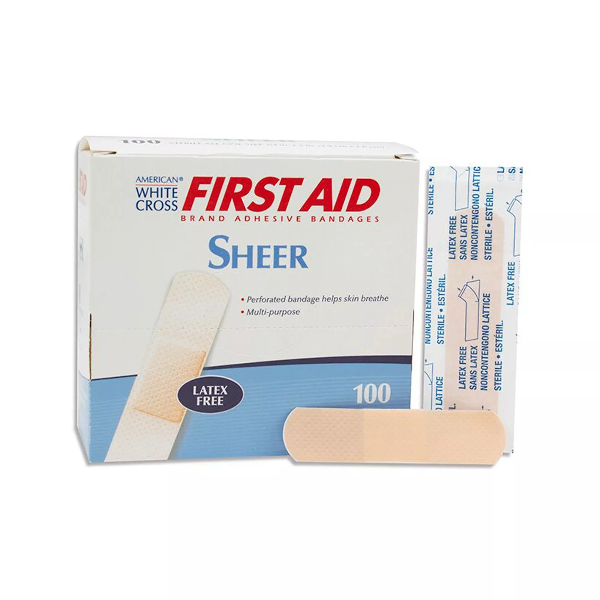 American White Cross Adhesive Strip 3/4 x 3 Inch