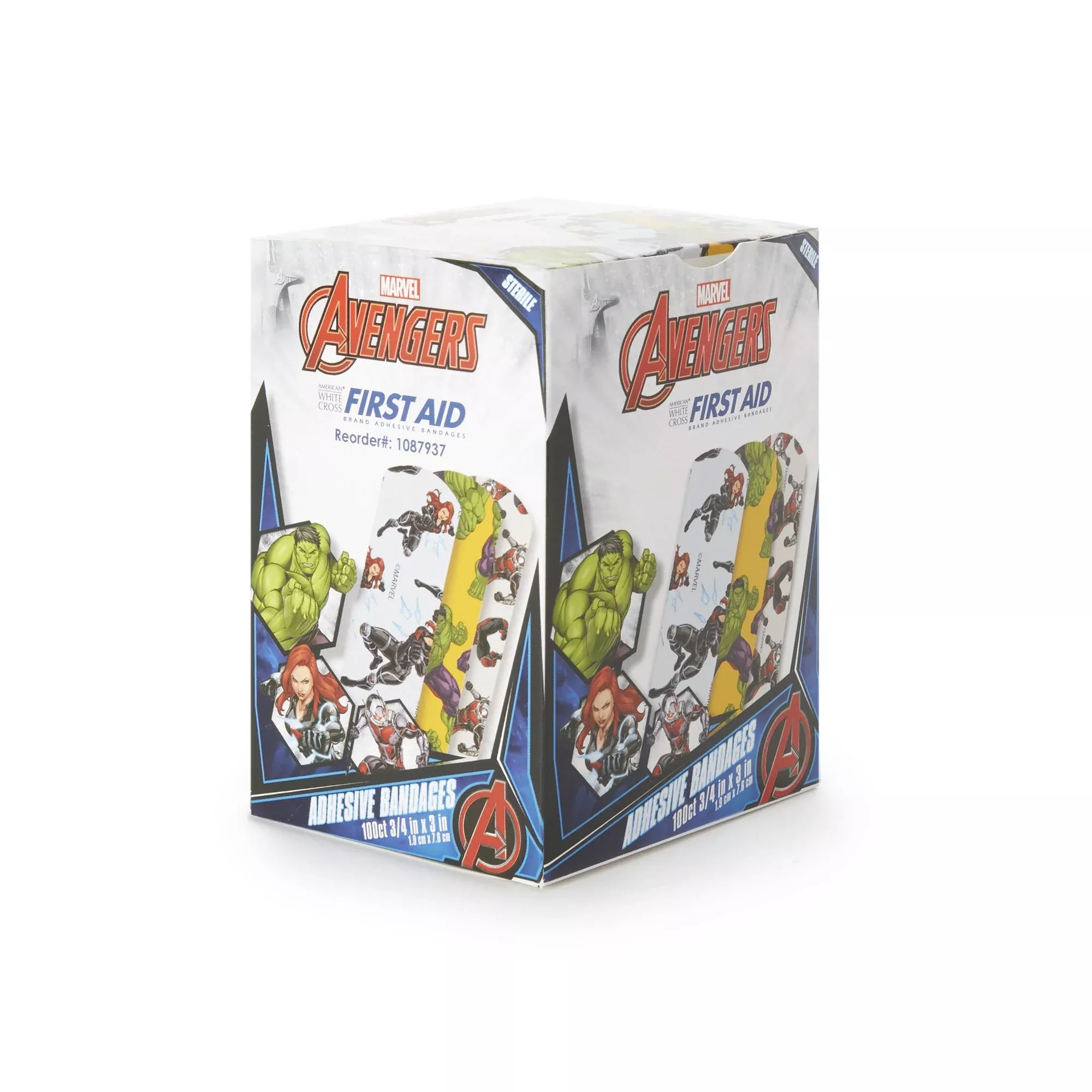 American White Cross Stat Strip Avengers Adhesive Strip, ¾ x 3 Inch