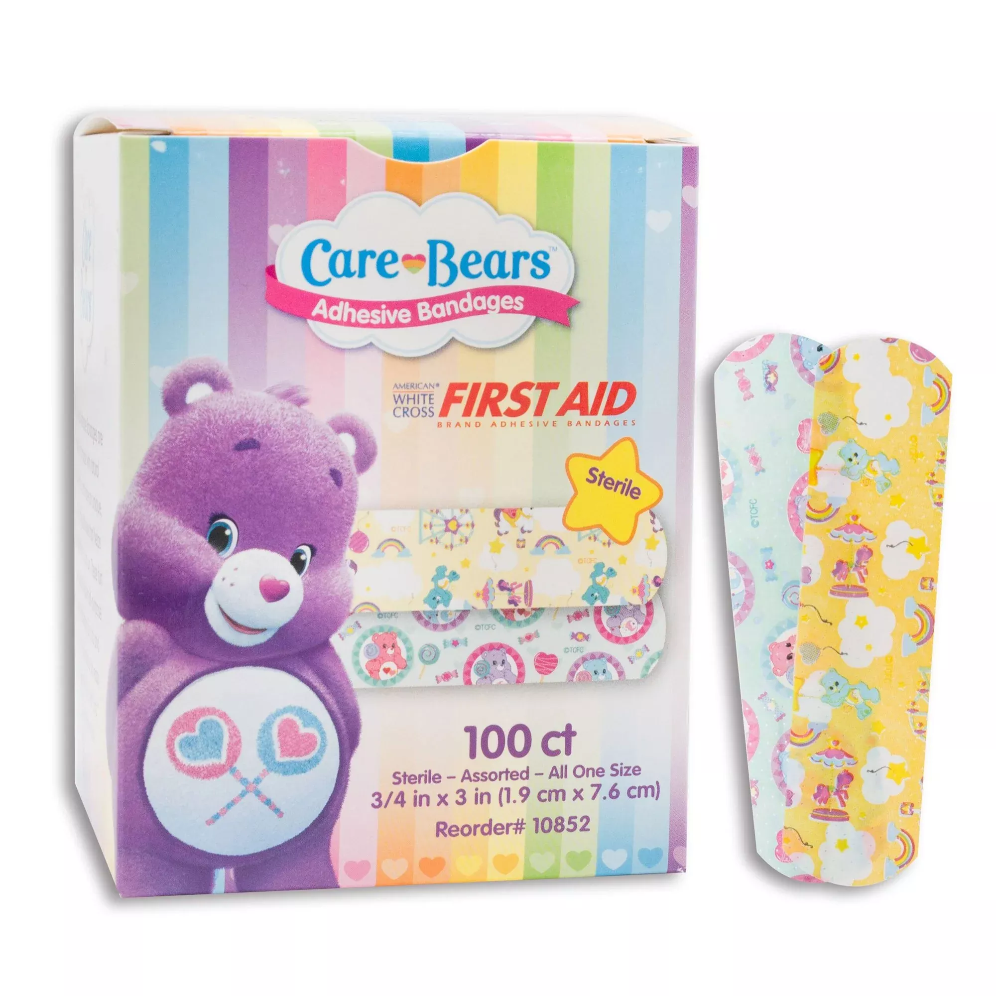 American White Cross Stat Strip Kid Design Care Bears™ Adhesive Strips