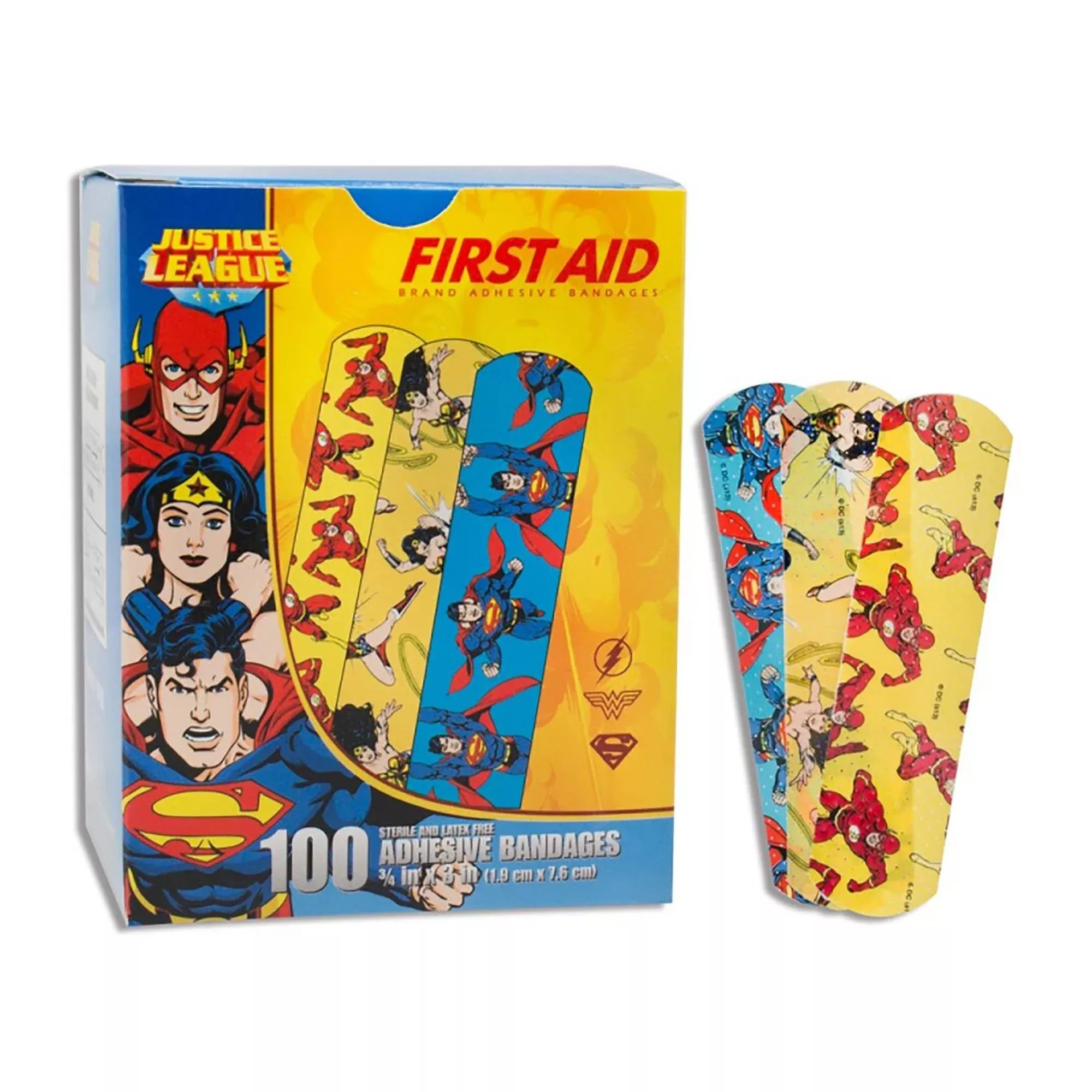 American White Cross Stat Strip Kid Design Justice League Adhesive Strips