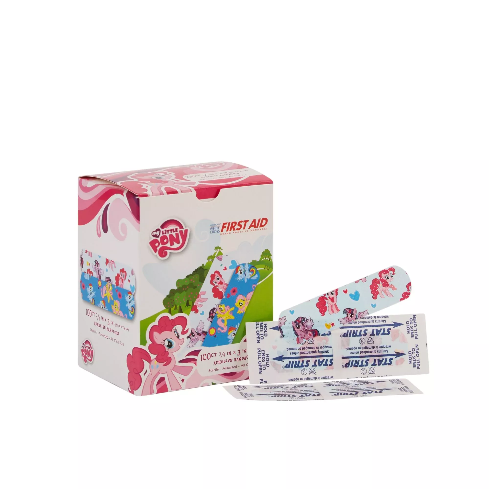 American White Cross Stat Strip My Little Pony Kid Design Adhesive Strip