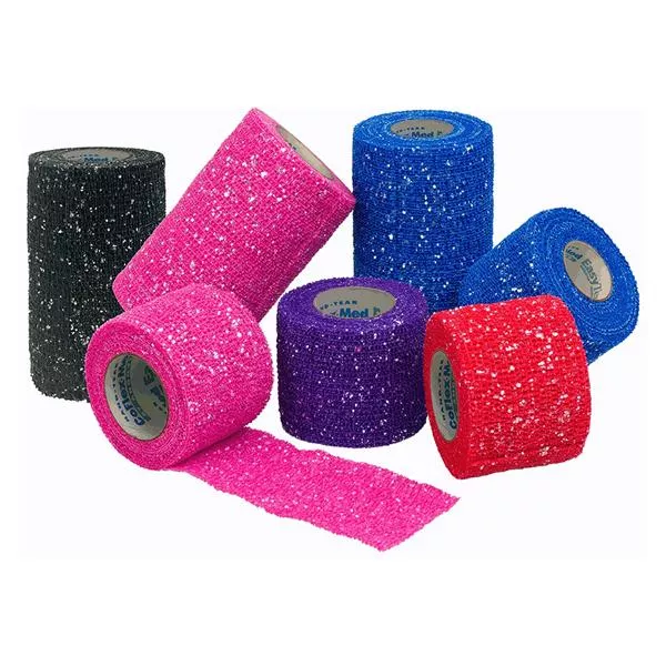 Andover Coated Products Bandage CoFlex 3x5yd Cohesive Synthetic Fiber Glitter Ltx 24Rl/Ca