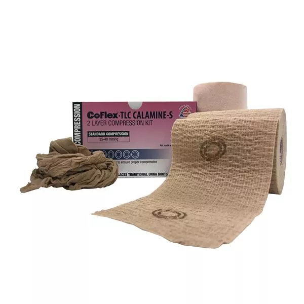 Andover Coated Products Bandage CoFlex Compression Calamine 3" Cohesive Beige 8Bx/Ca