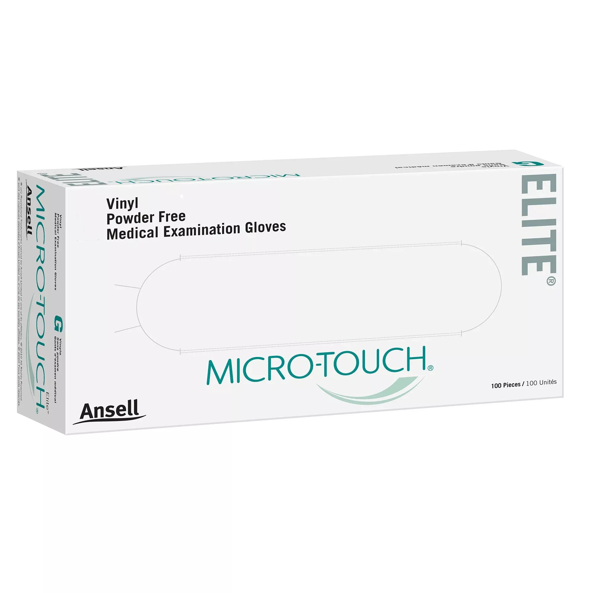 Ansell 3092 Micro-Touch Elite Stretch Vinyl Exam Glove, Medium, Ivory