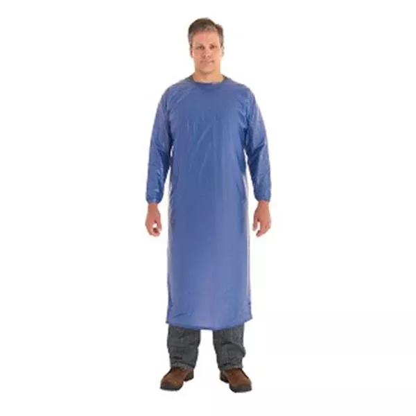 Ansell Healthcare ProductsApron Barrier Vinyl Unisex Blue Large W/ Full Coverage Adlt 12/Ca