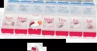 Apothecary Products 1-Day Am/Pm Push Button Pill Reminder, XL (4-1/2" x 8-3/4")