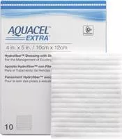 Aquacel Extra Hydrofiber Dressing, 4 x 5 Inch, 10/Box | Convatec 420674