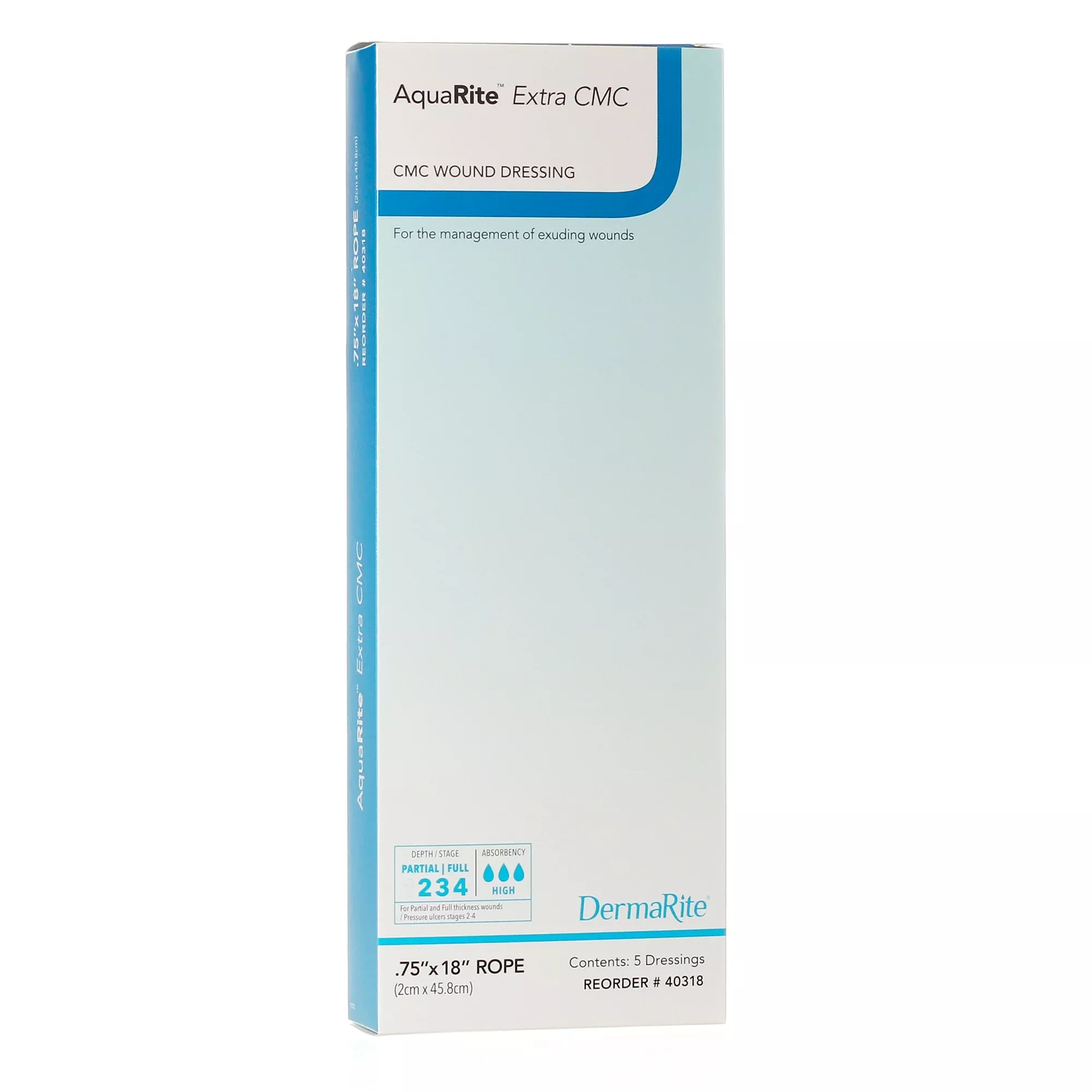 AquaRite Extra CMC Hydrofiber Wound Dressing, 18" Rope