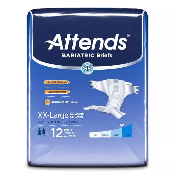 Attends Bariatric Briefs 2XL - 3XL