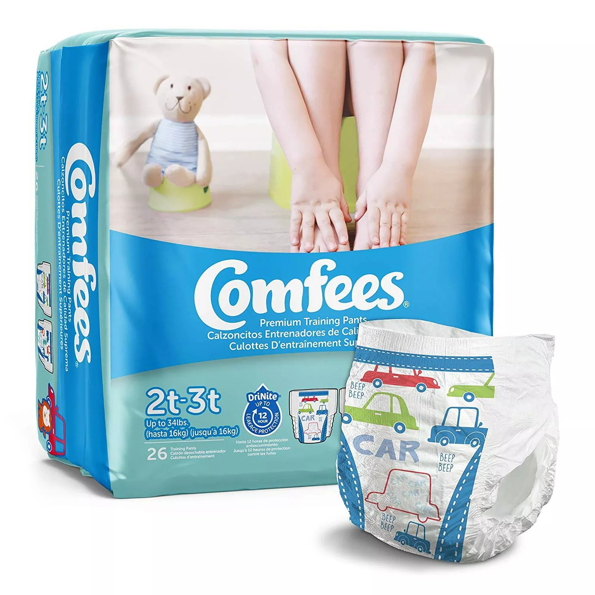Attends Comfees Training Pants, 12-Hour Protection, Male Toddler