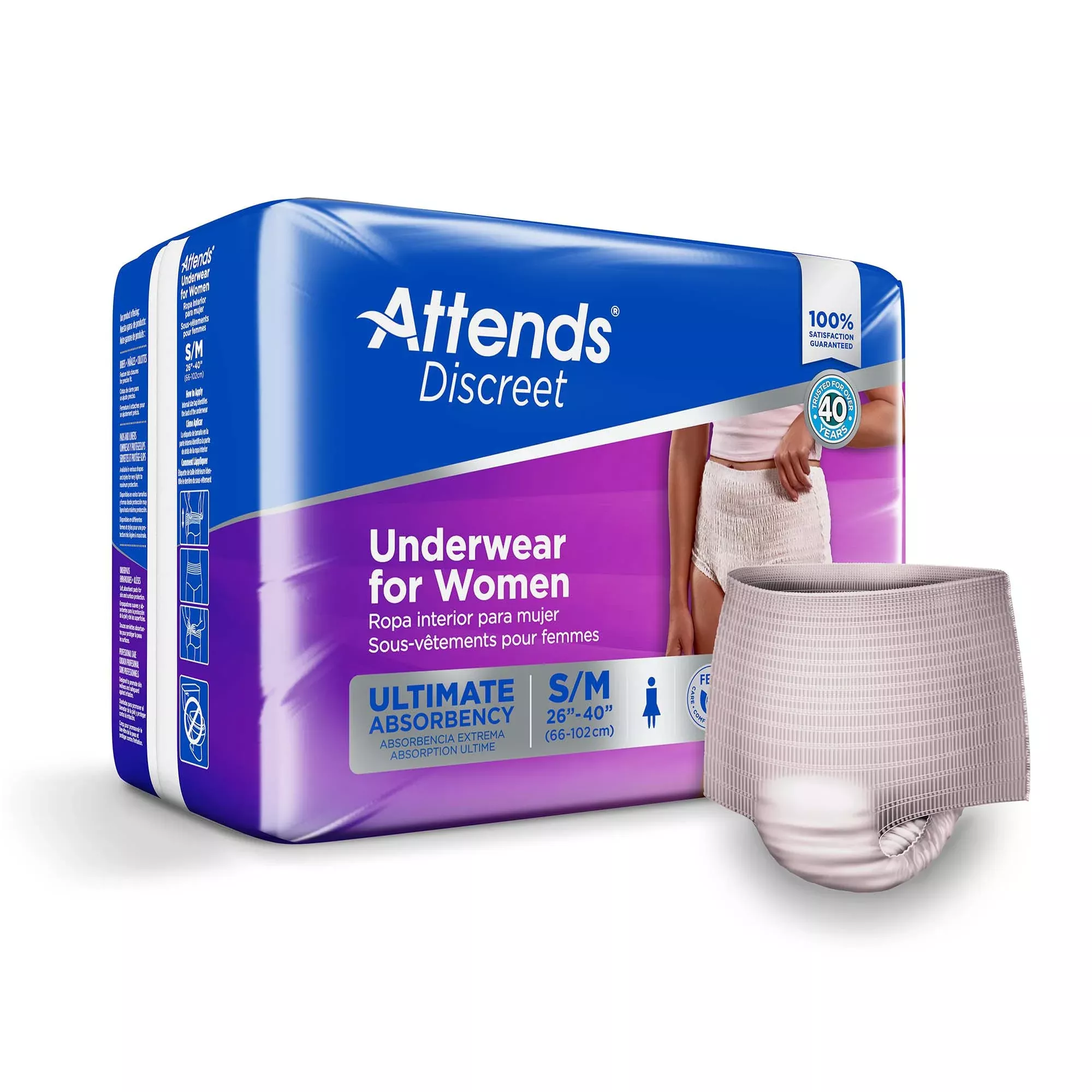 Attends Discreet Women's Underwear, Level 5, Medium