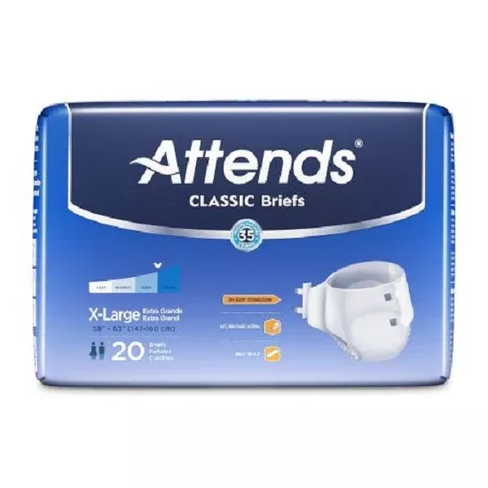 Attends Healthcare Products Brief Attends Adult Unisex XL 44-58" Extra White 20/Bg, 3 BG/CA (BRBX40)