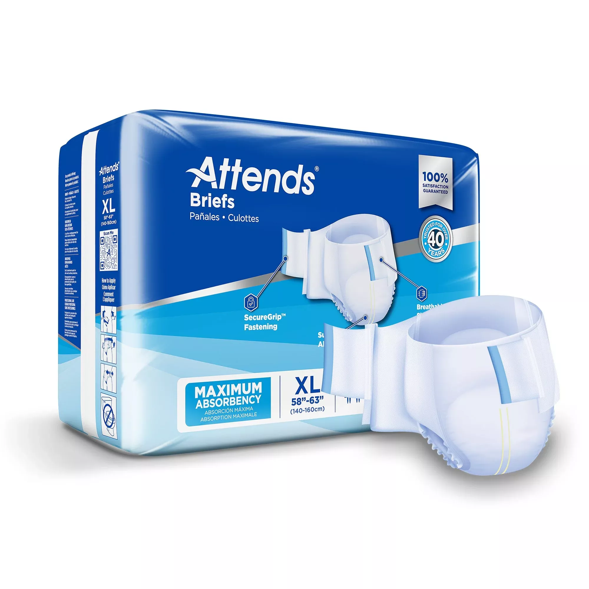 Attends Heavy Absorbency Briefs, Extra Large