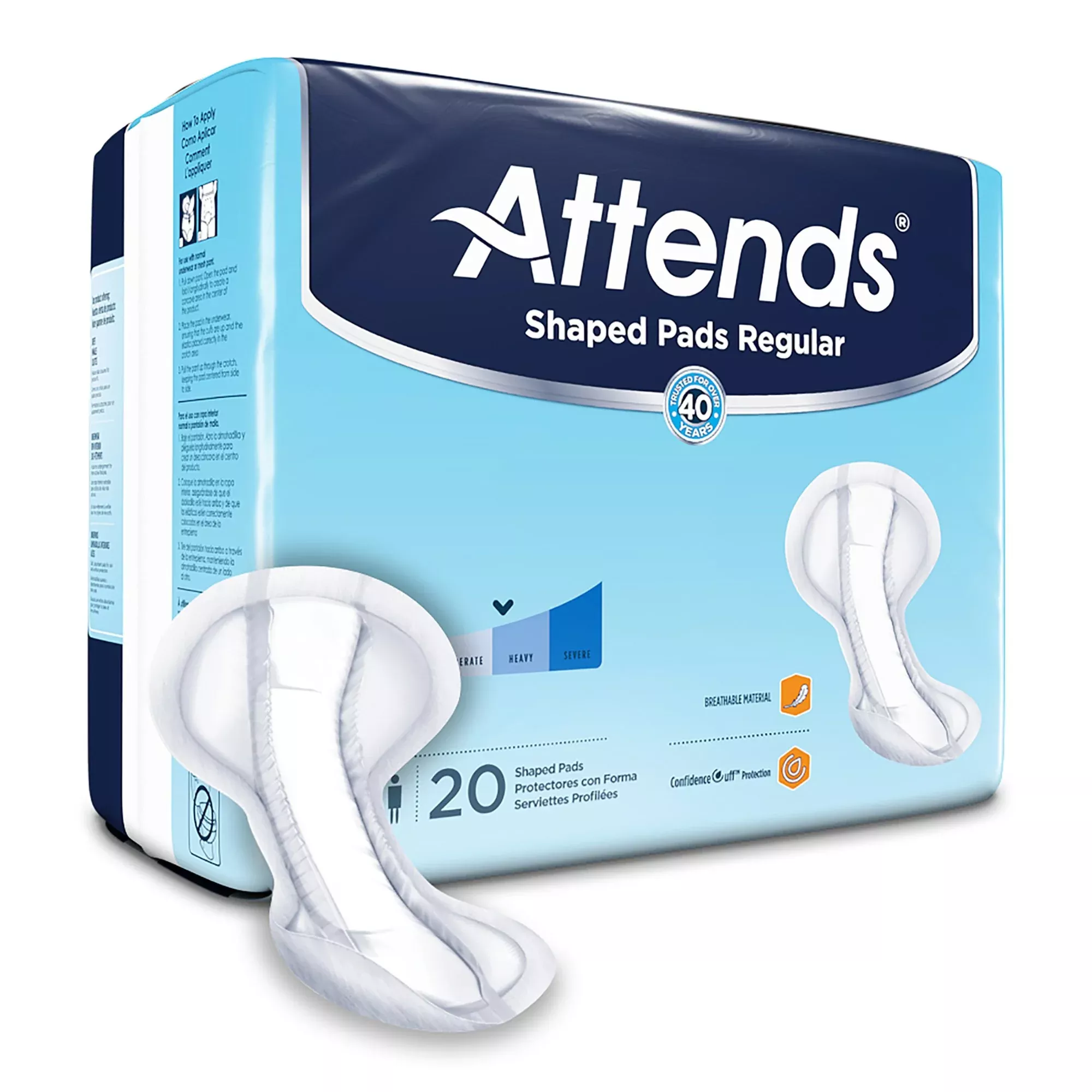 Attends Shaped Bladder Control Pads, Regular