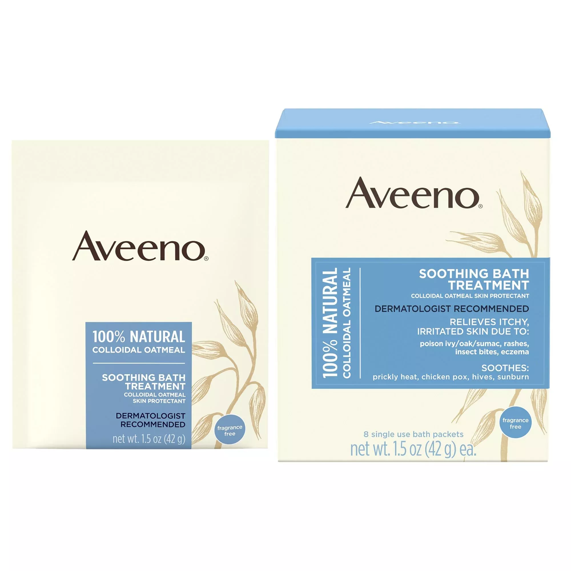 Aveeno Soothing Bath Treatment Packets Fragrance Free