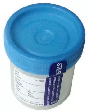 Azer Scientific Specimen Container DuoClick™ 53 mm Opening Polypropylene 90 mL (3 oz.) Screw Cap Patient Information Sterile - M-1058013-3563 - Bag of 100