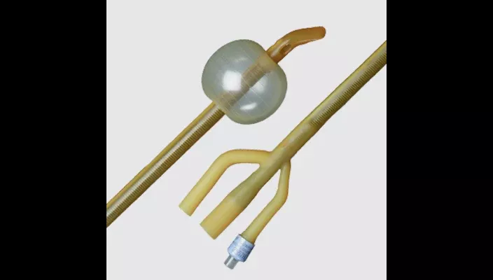 BARDEX LUBRICATH Hematuria Latex Foley Catheter, Coude Tip, 3-Way, 24 Fr, 30cc