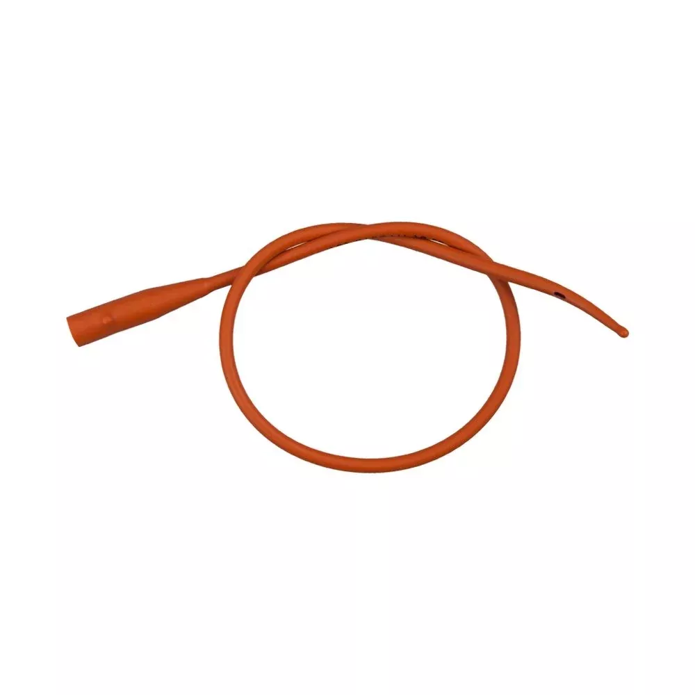 Bardia Red Rubber Urethral Catheter, Olive Coude Tip