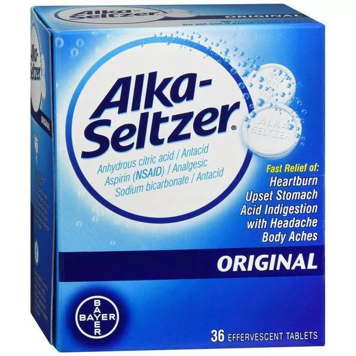 Bayer Alka-Seltzer Original Analgesic Drug, Tablet, with Aspirin, 36 Count