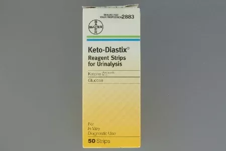 Bayer Reagent Test Strip Keto-Diastix Urinalysis Glucose, Ketone 100 Tests - M-780093-4472 - Box of 100