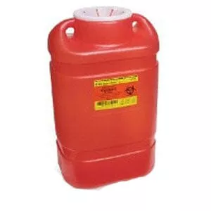 BD Guardian One-Piece Sharps Collector System, 5 gal, Red, Vented Cap