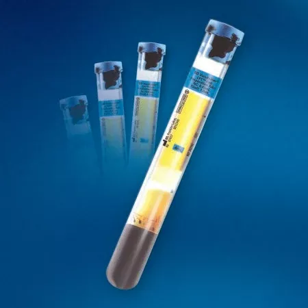 Becton Dickinson BD Vacutainer CPT™ Molecular Diagnostic Tube Cell Preparation Sodium Citrate / Separator Gel Additive 16 X 125 mm 8 mL Blue / Black Mottled Conventional Closure Glass Tube - M-414049-4872 - Case of 60
