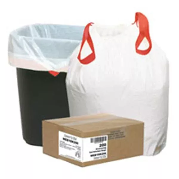 Berry GlobalBag Trash Draw'n Tie 13gal Rsn HD 24-1/2x27-3/8" White 200/Ca