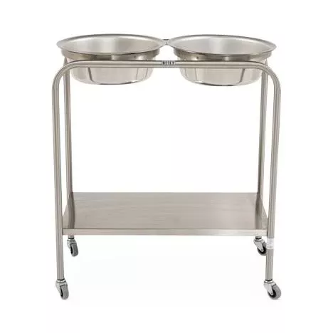 Blickman Health Basin Double Stainless Steel 29x15x33" Silver With H-Brace Ea