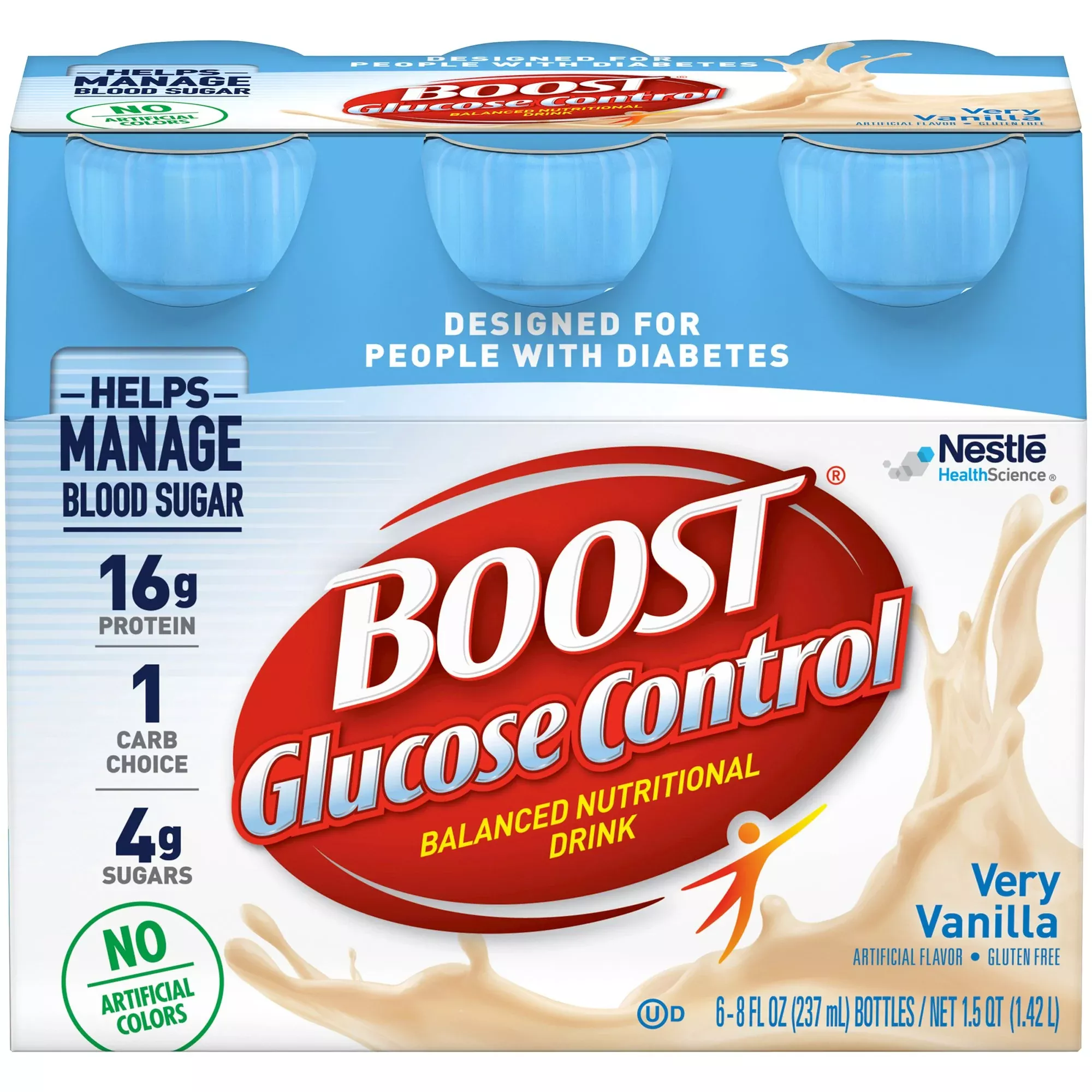 Boost Glucose Control Vanilla Balanced Nutritional Drink, 8-ounce Bottle