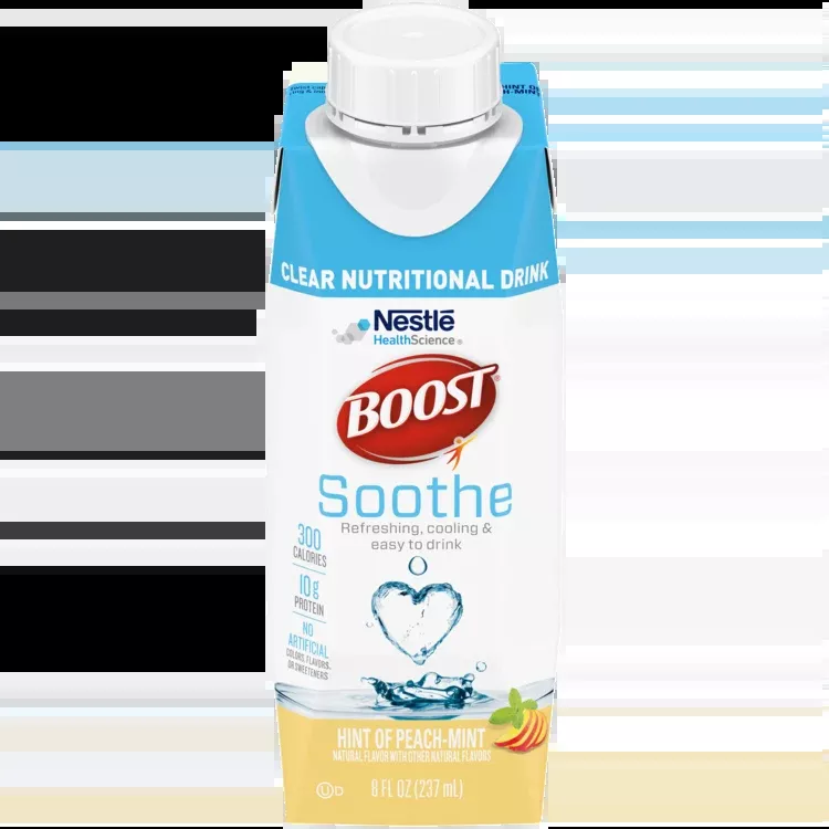 BOOST SOOTHE, Peach-Mint, 8 fl Ounce Tetra Prisma
