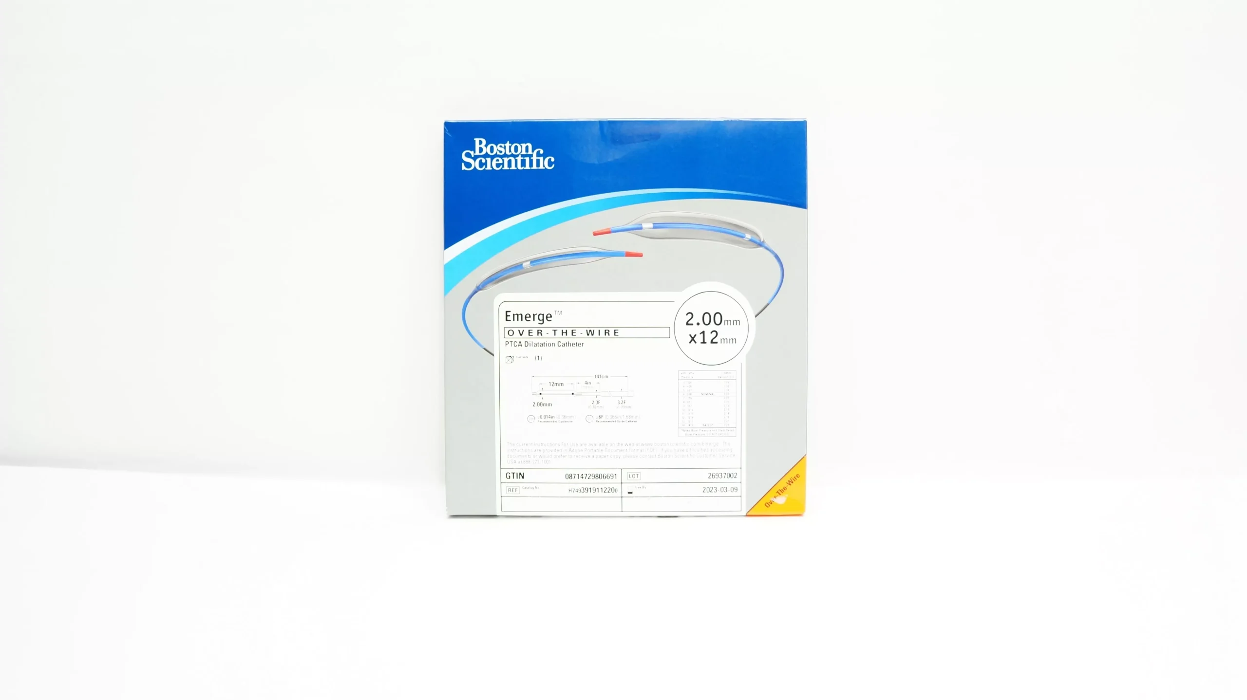 Boston Scientific H7493919112200 Emerge PTCA Dilatation Cath. 2.00mm x 12mm (x)