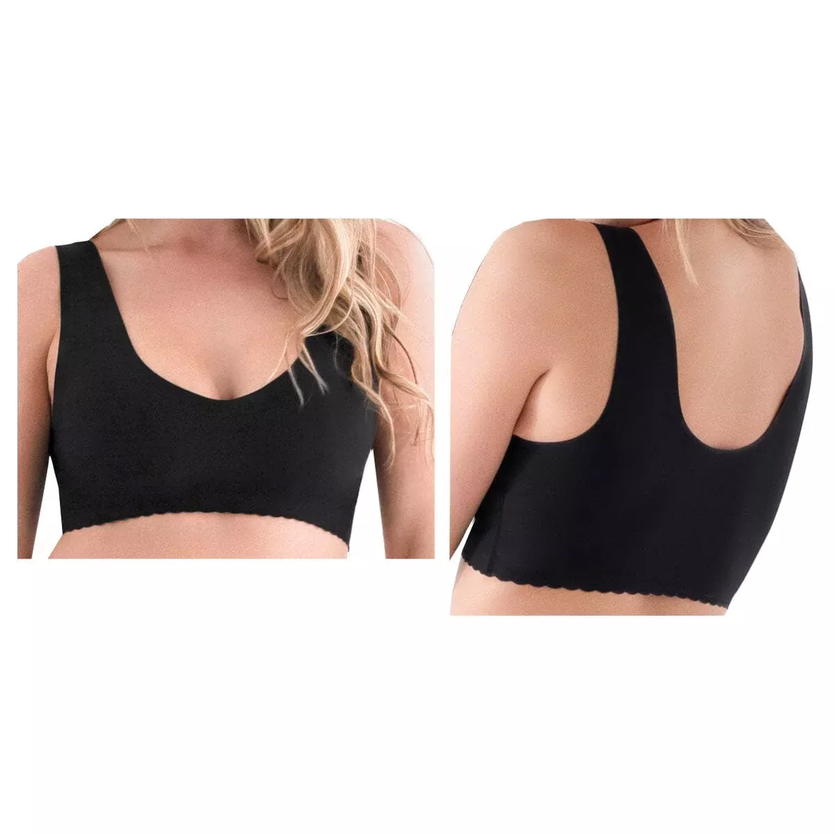 Caden Belly Bandit Anti Bra, V-Neck, Large, Black