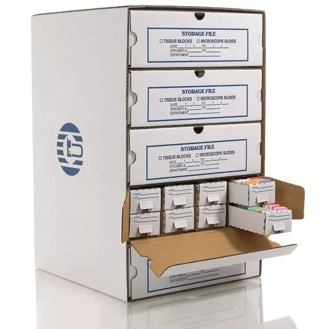 Cancer Diagnostics Tissue Block Storage Box Brown / White Cardboard 2,500 Blocks per Unit Capacity - M-1094295-35 - Case of 5